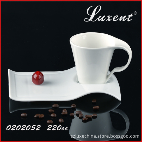wholesale cheap food safe super white ceramic cup and saucer